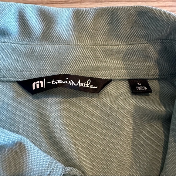 Travis Mathew Golf Polo Shirt Blue Striped Mens Size XL Extra Large short sleeve - Picture 3 of 7